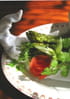 Asperges vertes, sauce aux myrtilles