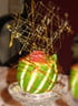 Cr�me br�l�e aux fruits exotiques et  framboises