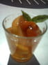Verrines poire-p�che en gel�e de r�glisse