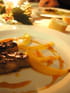 Foie gras po�l� � la mangue et jus d orange