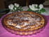 Tarte coco poire sur lit de chocolat