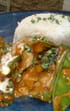 Poulet au curry et pois gourmands