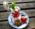 Fraises � la cr�me menthol�e