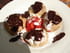 Chouquettes aux fraises et � la compote de pomme