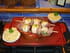Brochettes de Saint-Jacques, pancetta et tomates s�ch�es et boulghour aux �pices et citron