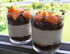 Verrines abricot-coco, marrons-pignons au chocolat