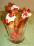 Cornets gourmands acidul�s au chocolat blanc et aux deux fraises