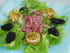Salade au ch�vre, pruneaux et bacon