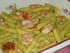 Pennes aux crevettes et pesto