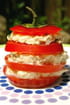 Millefeuille de tomate, thon, fromage