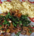 Girolles saut�es et oeufs brouill�s