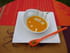 Soupe de potimarron, lardons et fl�tan noir fum�