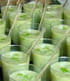 Verrines concombre, lait de coco et coriandre