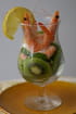 Verrine de crevettes aux kiwis