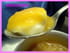 Petits flans � la violette et leur compote de pomme