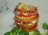 Mille-feuilles tomate, pomme et jambon
