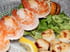 Brochettes de crevettes et Saint-Jacques po�l�es