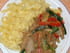 Porc aux tagliatelles, l�gumes � la noix coco