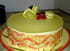 Entremet th� vert au citron, framboises et lychees