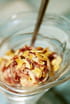 Cr�me glac�e au lait d�amande et coulis de cerises