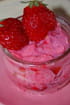 Riz au lait aux fraises et aux pralines roses