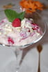Riz au lait au chocolat blanc et aux framboises