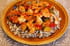 Po�l�e aux l�gumes fondants, quinoa et crevettes