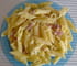 P�tes aux petits lardons, oignons et cr�me fra�che