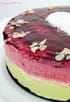 Bavarois pistache, framboise et noix de coco