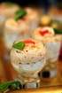 Verre In textures and flavors (surimi, abricot sec et ch�vre)