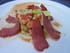 Salade de f�ves � la tomate  et magret de canard