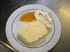 Terrine de mousse aux p�ches, coulis d abricots