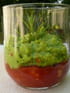 Verrines en rouge et vert