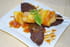 Mousse au chocolat et ses brochettes de fruits au caramel