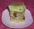 Brownies chocolat blanc, pistaches et framboises