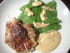 Veau au Boursin et pois gourmands