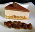 Entremets marron, poires au caramel