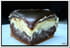 Cheesecake deux chocolats, miroir caramel