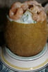Kiwi � la coque et son coeur de crabe