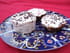 Muffins aux myrtilles et au gla�ace � la violette