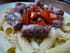 P�tes au poivron et � la saucisse aux herbes