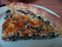 Quiche aux oignons, �pinards et lardons