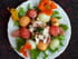 Salade de melon au crabe et sauce � la groseille et � la menthe