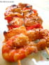 Brochettes de saumon et de crevettes marin�es