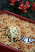 Crumble de courgettes et effiloch�e de porc s�ch�