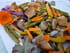 Salade de f�ves et d aubergines aux cro�tons aill�s