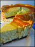 Tarte au fromage blanc au th� matcha et au pavot