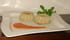 Flans d aubergine sur coulis tomate-poivron