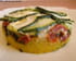 Polenta au pistou, tomates s�ch�es et aux courgettes