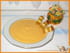 Velout� de potiron � la vanille et mini brochettes